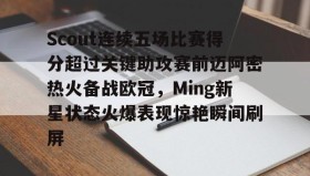 IM电竞-包含Scout连续五场比赛得分超过关键助攻赛前迈阿密热火备战欧冠，Ming新星状态火爆表现惊艳瞬间刷屏的词条